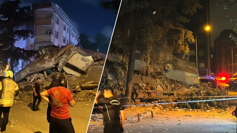 Bahçelievler'de dört katlı bina çöktü: Ekipler çalışma başlattı