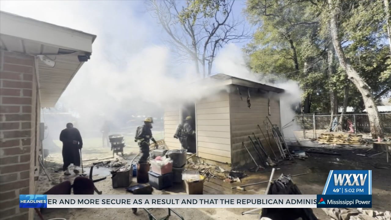 Fire crews put out shed fire in Gulfport