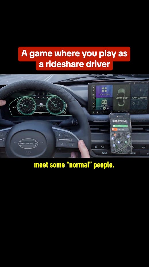 A Game Where You Play As A Rideshare Driver