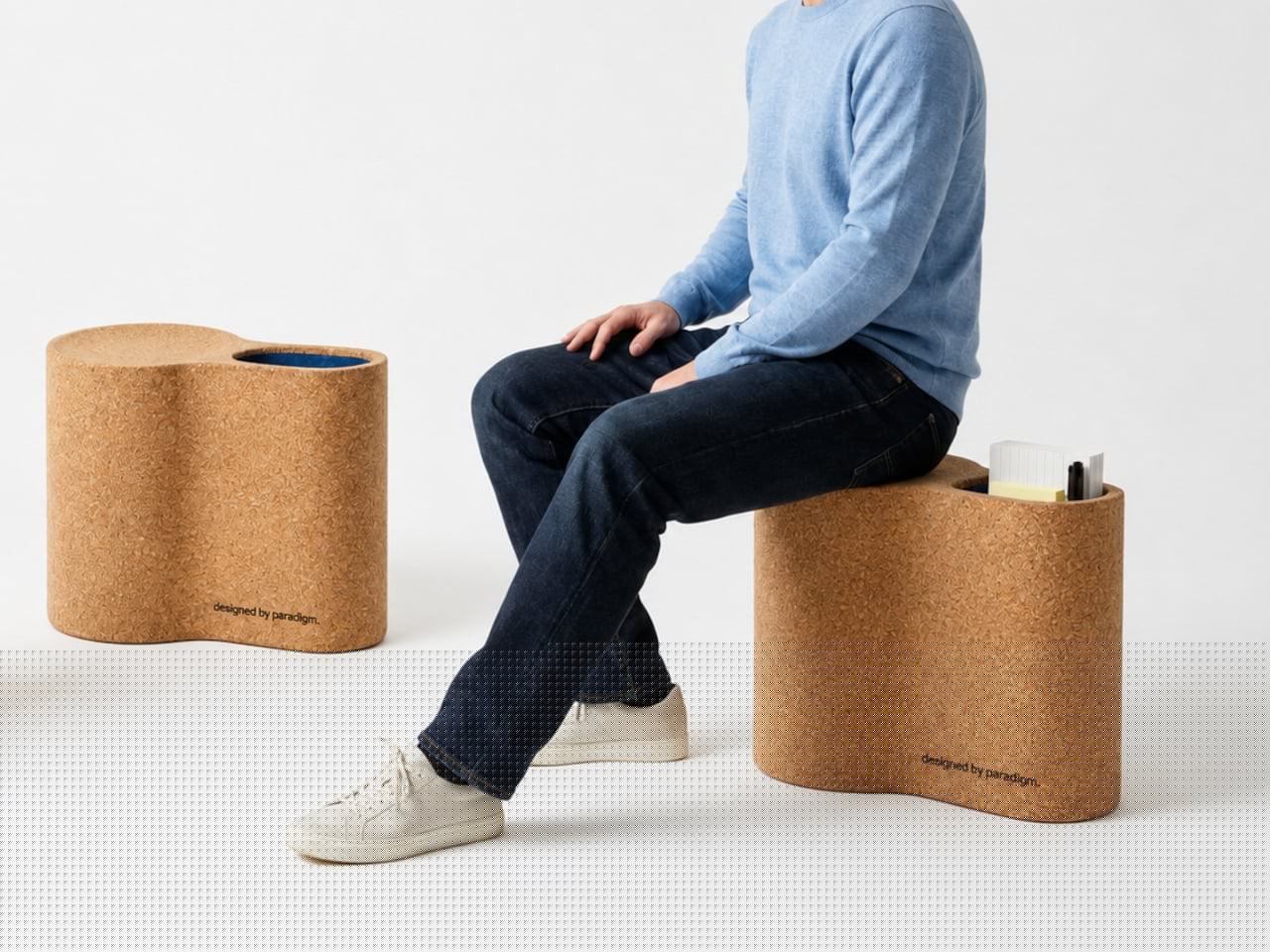 A Portable Cork Brainstorming Stool For Literal Lightbulb Moments