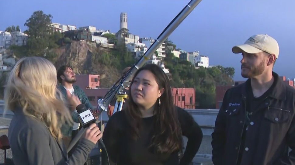 Scientists launch weather balloon from KPIX rooftop