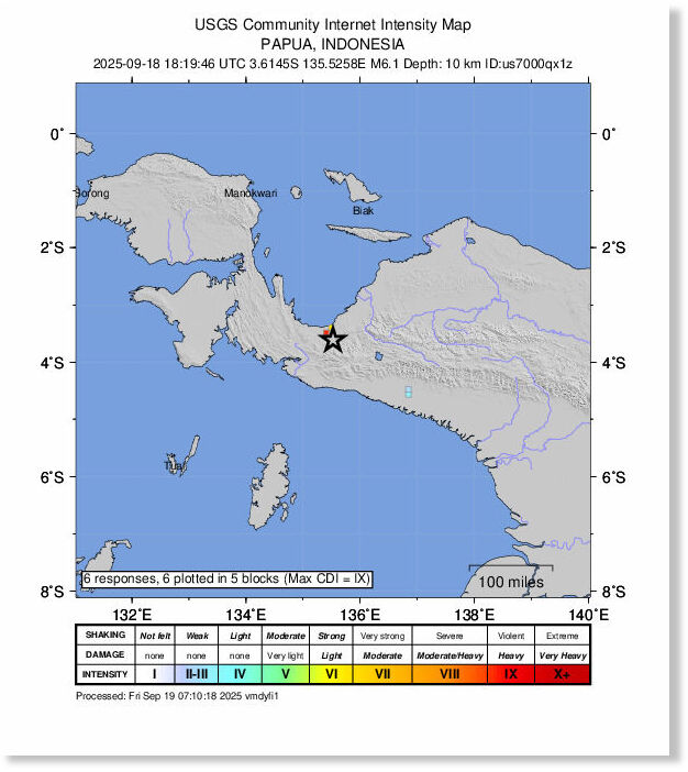 Indonesia's Papua shaken by shallow 6.1 magnitude earthquake, residents flee to higher ground