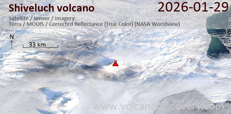 Shiveluch Volcano Volcanic Ash Advisory: VA AT 20260129/0030Z FL130 EXTD SW OBS VA DTG: 29/0030Z to 13000 ft (4000 m)