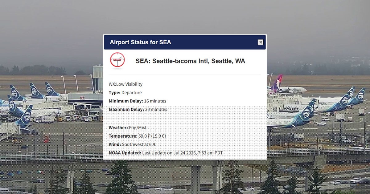 SEA Airport ground stop, delays due to fog and low visibility