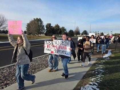 Twin Falls School District students hold walkout in anti-ICE protest