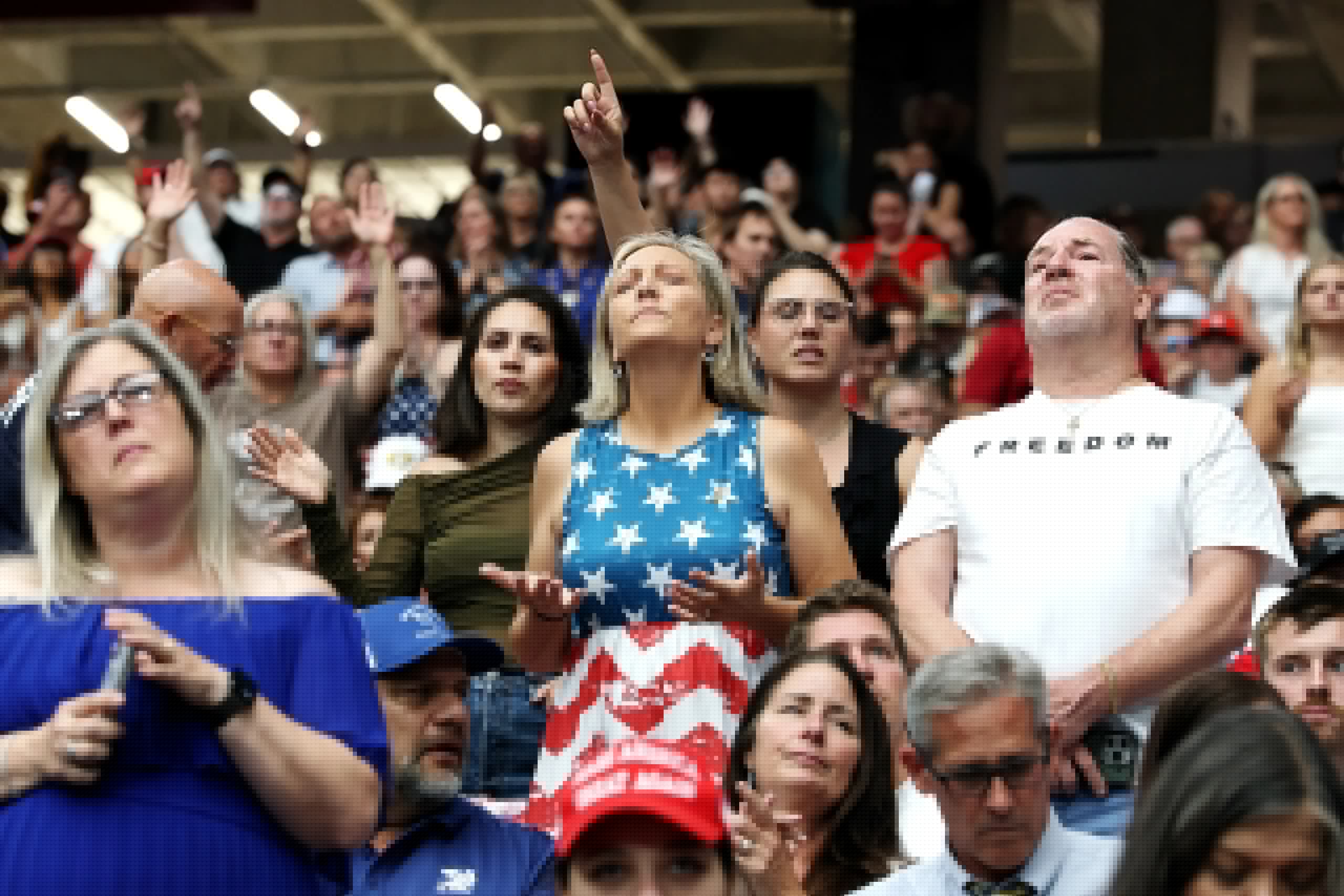 Photos: Tens of thousands of supporters attend memorial for Charlie Kirk in Arizona