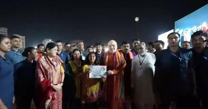 Union Home Minister Amit Shah attends 'Kesariya Garba' Navratri celebration in Gujarat