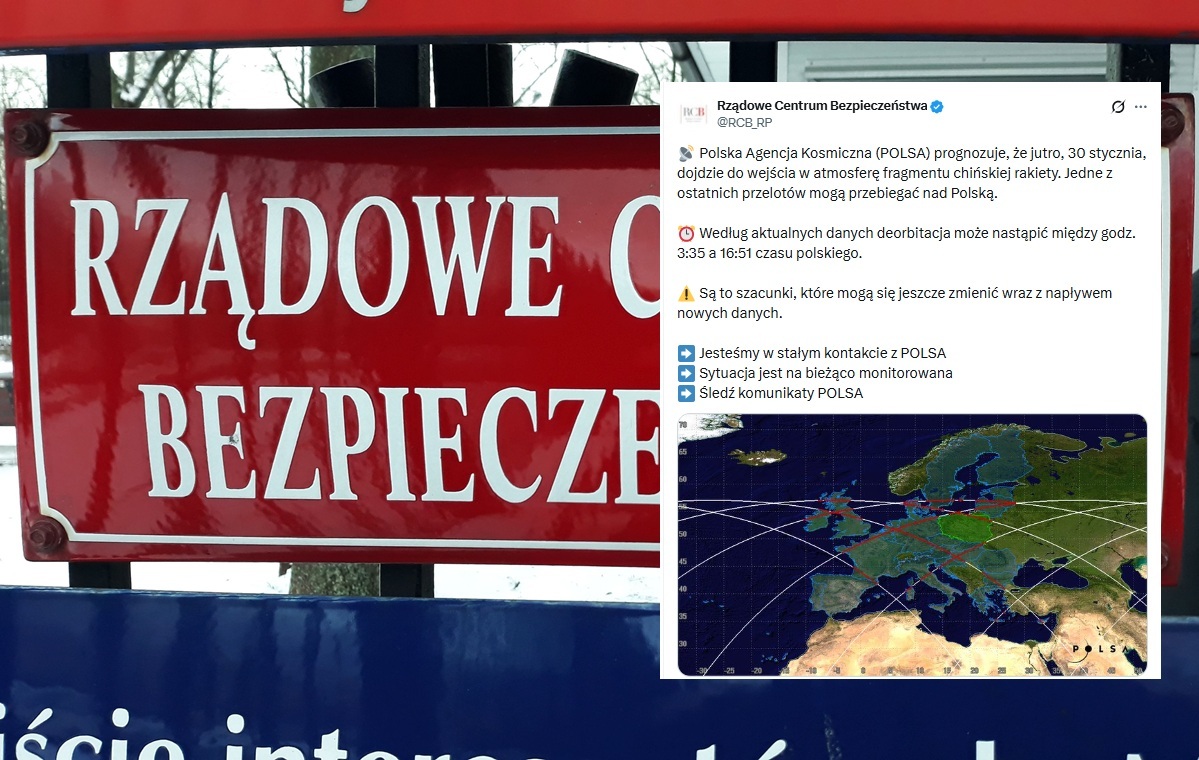 Fragment chińskiej rakiety może wejść w atmosferę. RCB ostrzega