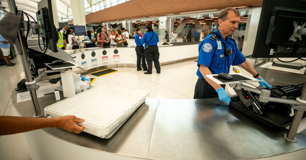 The shutdown means TSA agents and air traffic controllers are working without pay at DIA