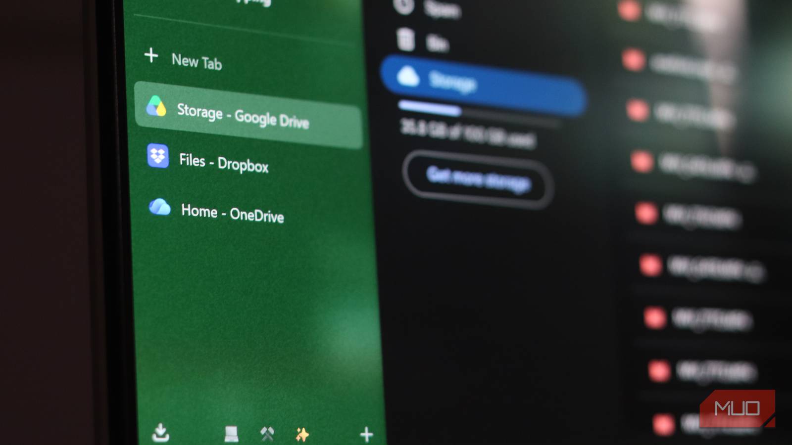 I mounted Google Drive, OneDrive, and Dropbox as one folder on my PC with a single free tool