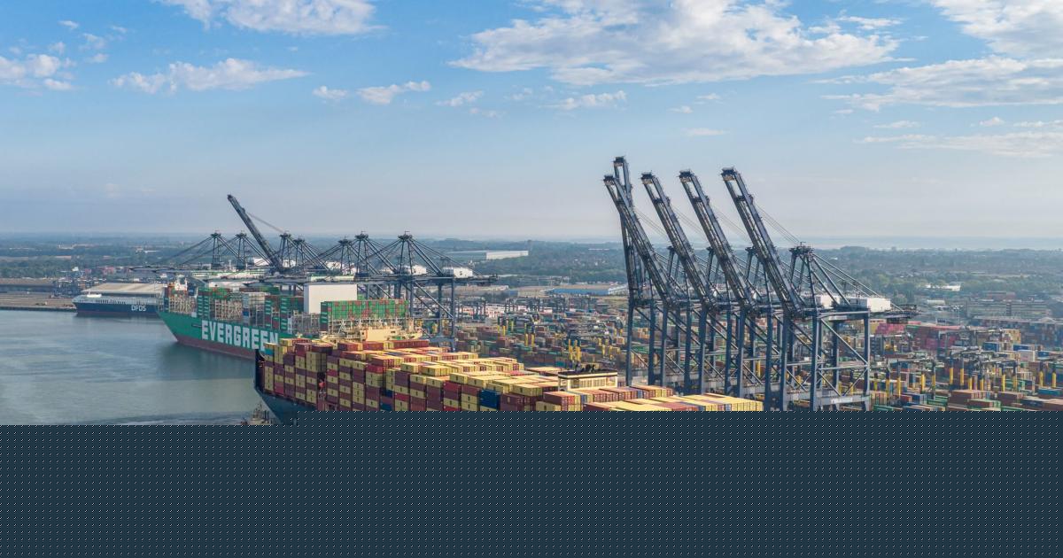 Huge container ship docks at Suffolk port for first time
