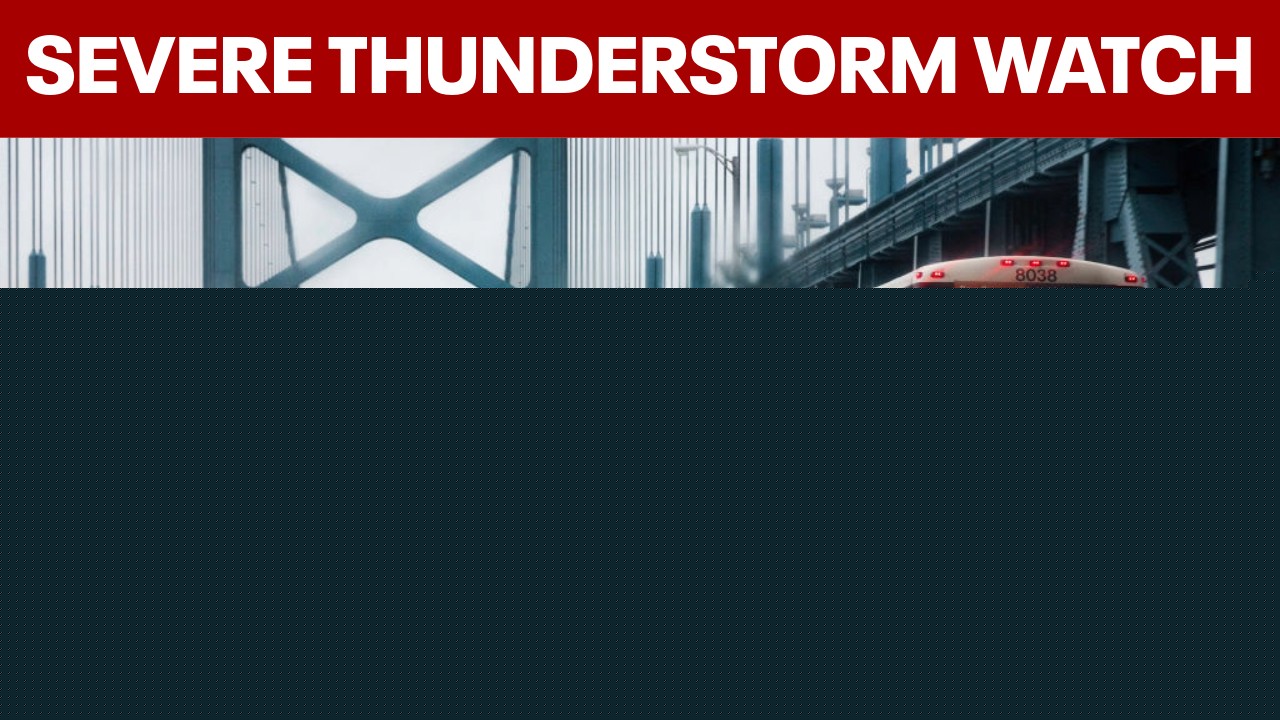 Severe thunderstorm watch in effect for the Philadelphia area until 9 p.m.