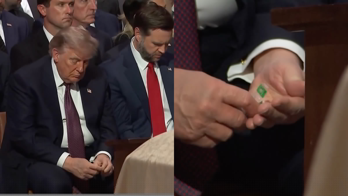 Trump distribuisce mentine al funerale del senatore Lindsey Graham, il video è virale: “Il papà che dà le caramelle ai figli, quando non sarà più Presidente diventerà noioso”