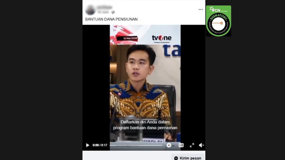 Cek Fakta: Hoaks Video Wapres Gibran Sampaikan Bantuan Dana Pensiunan