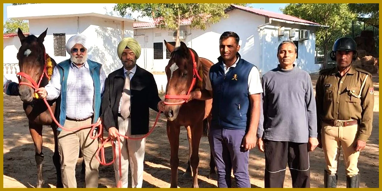 Rajasthan Police Mounted Unit Gets Two Thoroughbred Horses, DGP Thanks Colonel Garcha