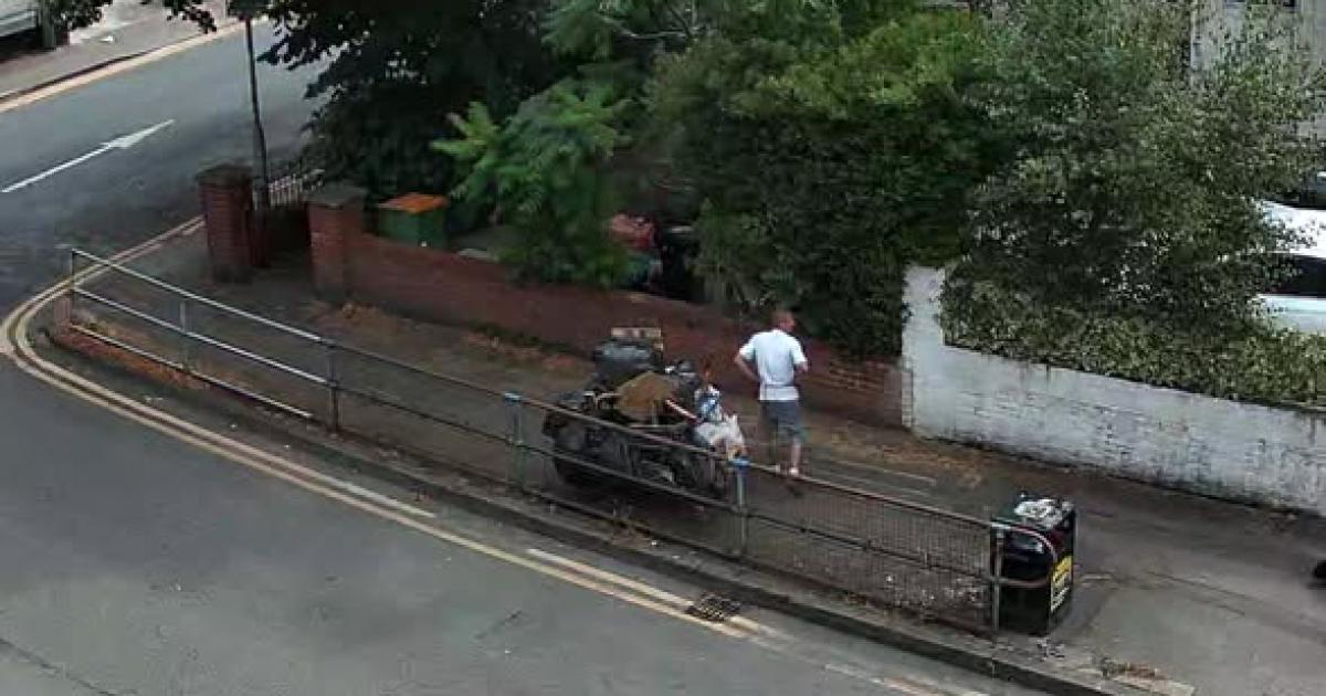 WATCH - Caught on CCTV dumping a trolley full of waste - do you recognise him?