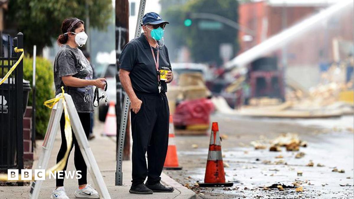 Tonnes of rotting food from vast LA warehouse fire creates unbearable stench