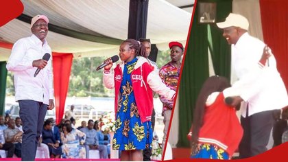 Kisii woman falls on her knees, pleads with president Ruto for support to open laundry business