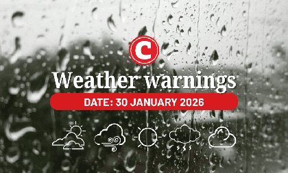 Weather alert: Thunderstorms in 7 provinces and a dry day in Western Cape