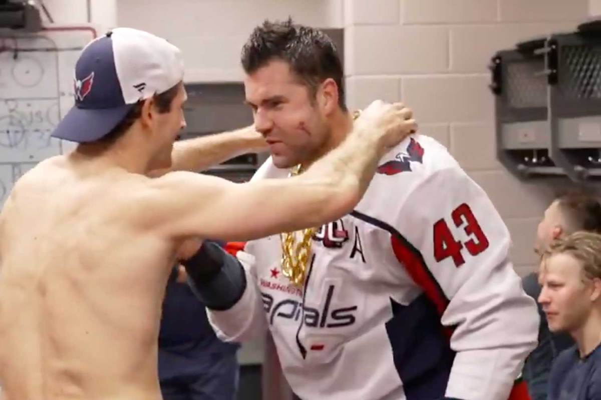 Comment on Capitals nickname Tom Wilson ‘Quagmire’ from Family Guy in homage of swollen face, give him gold chain as player of the game by Logan Thompson’s new mask for the Capitals’ Screaming Eagle third jerseys features Tom Wilson’s massively swollen face on the back plate | RMNB