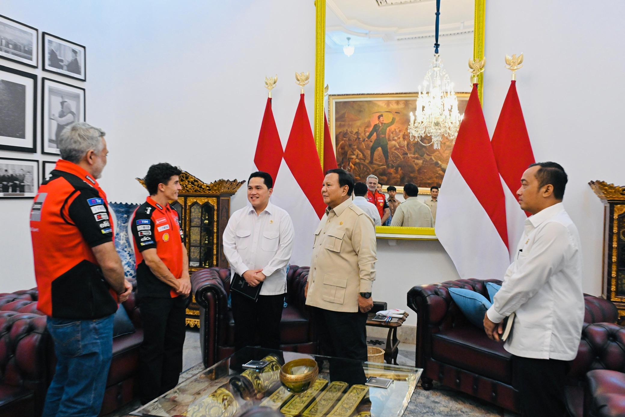 Erick Thohir Ungkap Pesan Prabowo Usai Menerima Kedatangan Juara MotoGP Marc Marquez di Istana