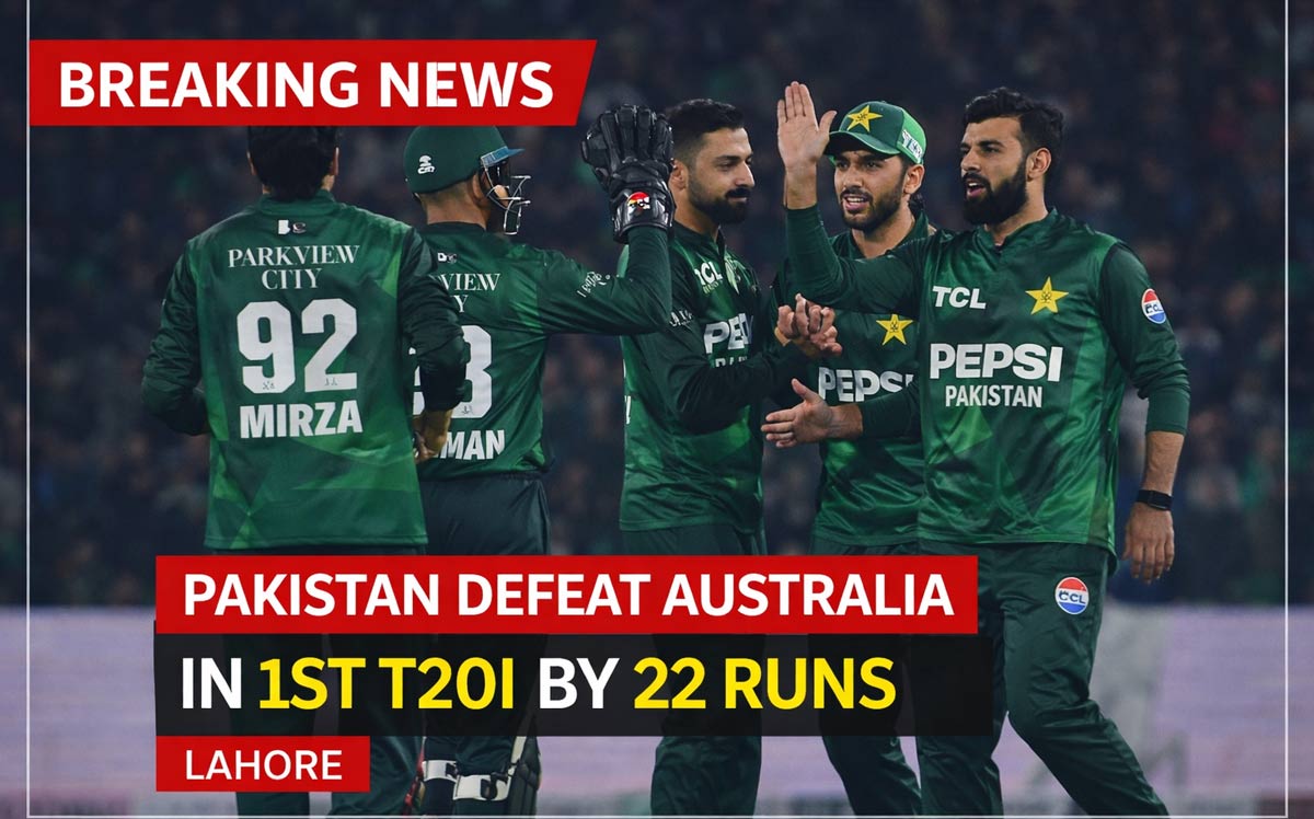 Pakistan beat Australia by 22 runs in first T20I at Gaddafi Stadium