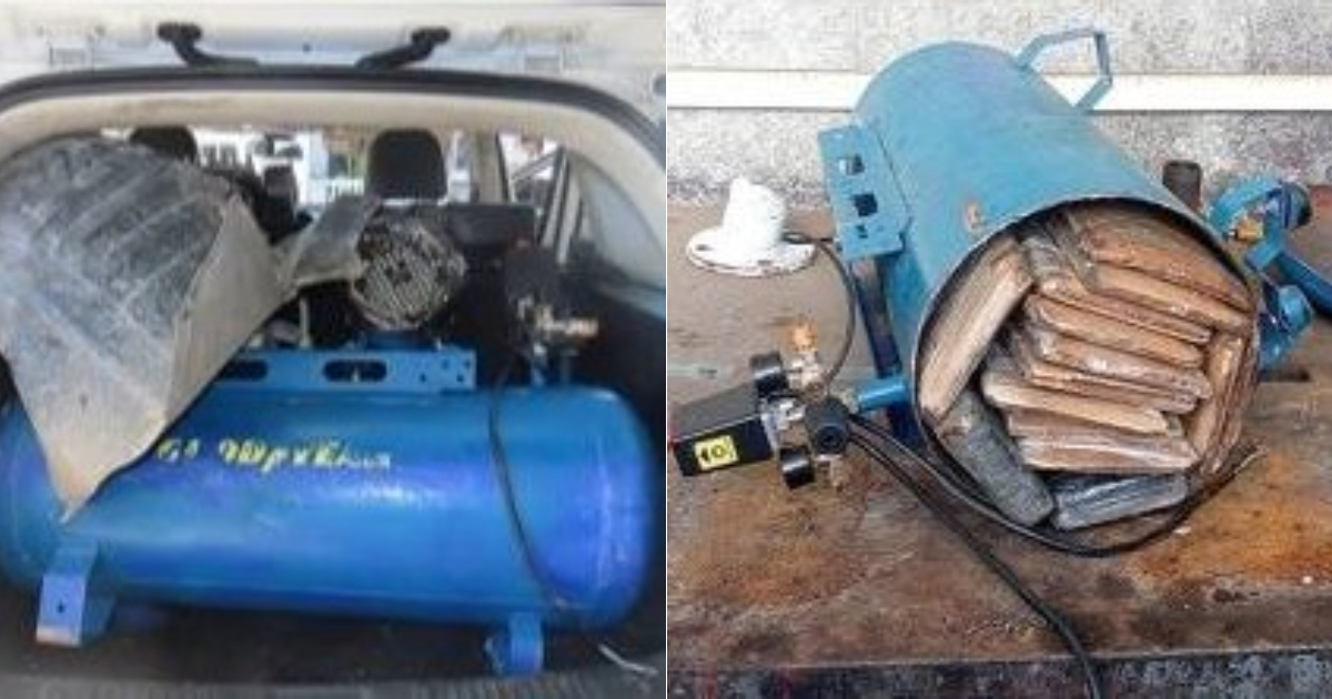 Three Arrested in Holguín with Over 35 Kilos of Cocaine Hidden in Industrial Compressor