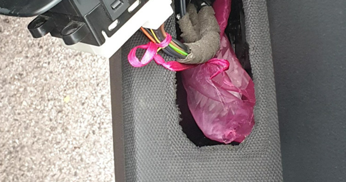 Secret car-door compartment where failed asylum seeker hid £1.2k cocaine stash