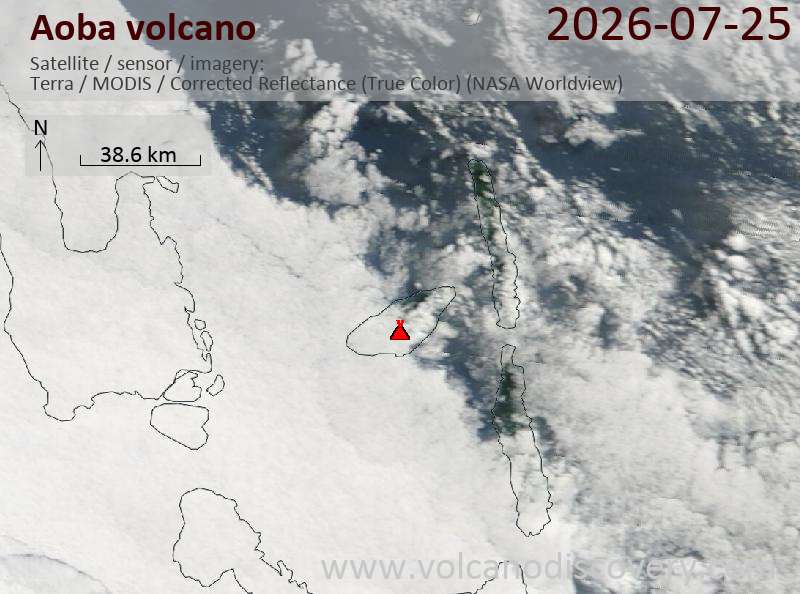 Aoba Volcano Volcanic Ash Advisory: ERUPTION AT 20260725/0110Z ONGOING ERUPTION, ASH PRESENT IN SATELLITE IMAGERY to 15000 ft (4600 m)