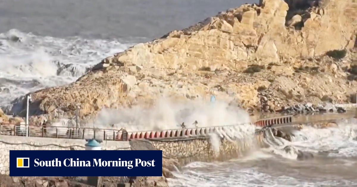 Chinese boy, 9, missing after being swept away by wave as Typhoon Dolphin approached coast