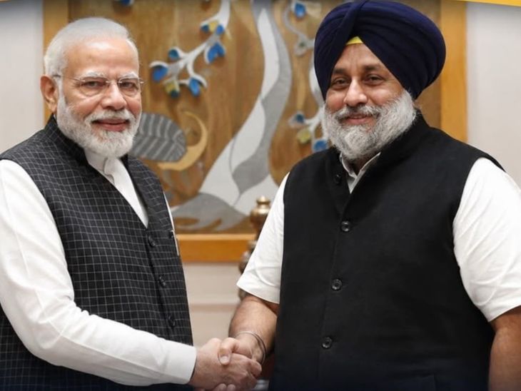 PM મોદી સાથે સુખબીર સિંહ બાદલે દિલ્હીમાં મુલાકાત કરી:પંજાબમાં ફરી અકાલી-BJP ગઠબંધનના સંકેત, કેજરીવાલનો કટાક્ષ- ના ના કરતે પ્યાર તુમ્હીં સે કર બૈઠે
