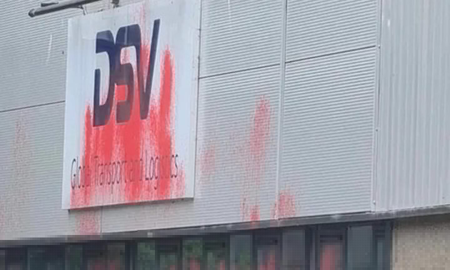 Red paint attack on Aberdeen logistics firm