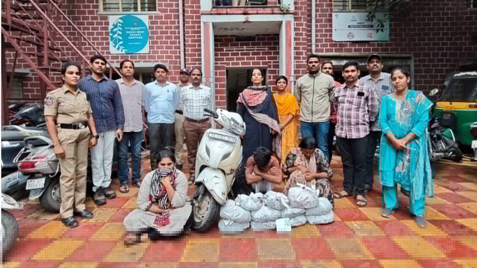 Three arrested with 9 kg ganja in Hyderabad, six escape