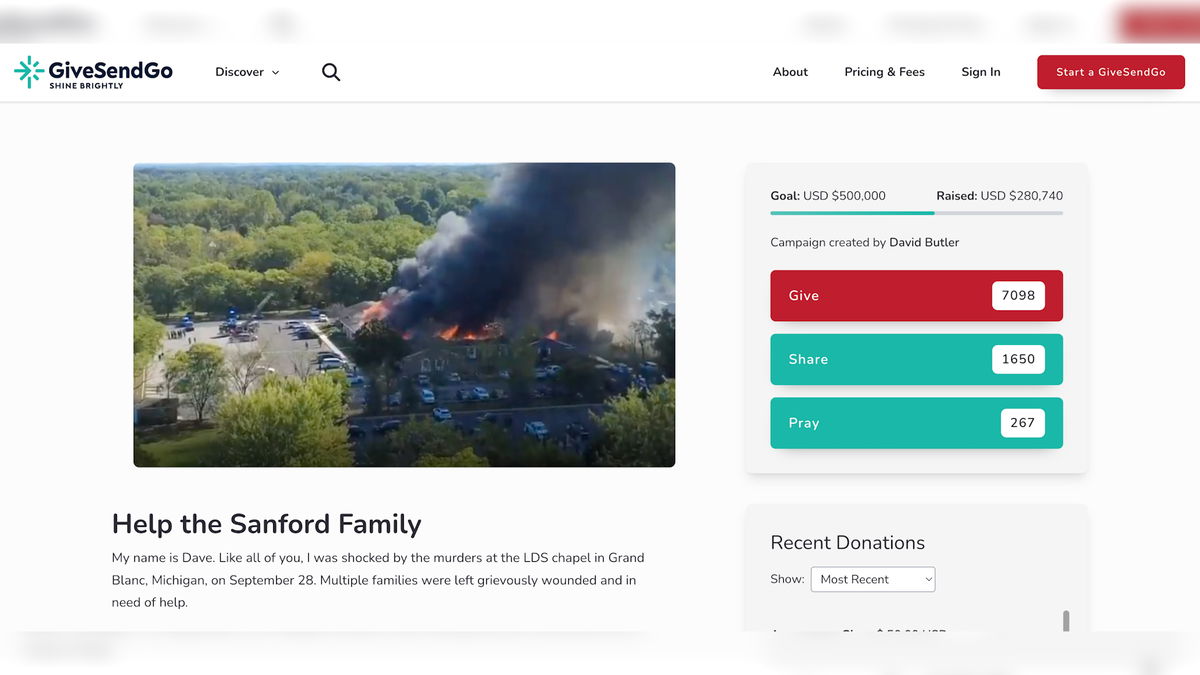 Viral fundraiser by LDS community aims to help Michigan Church Shooter’s wife and sick son