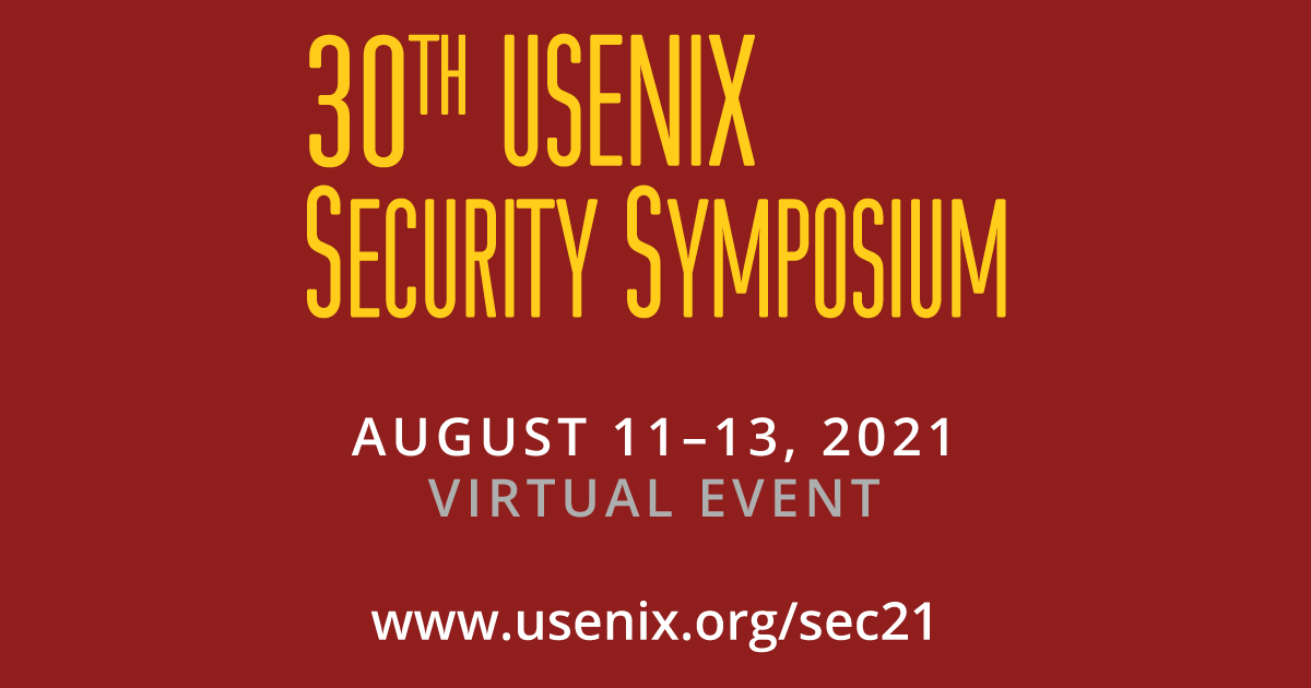 Paper bei dem 30th USENIX Security Symposium akzeptiert (26-04-2021)