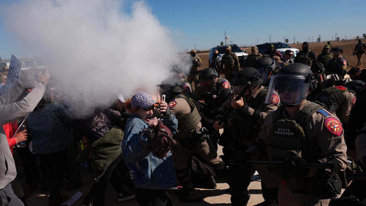 Protesters clash with police at US detention center housing 5-year-old child