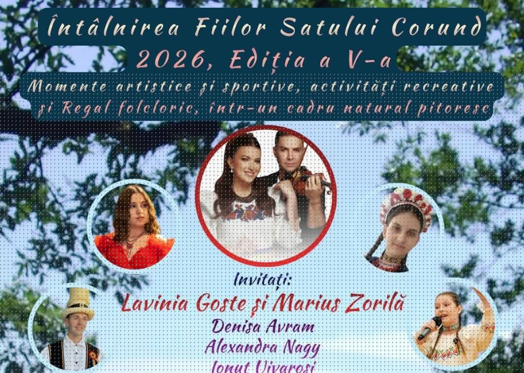 REÎNTÂLNIRE. Lavinia Goste, cap de afiș la evenimentul ”Corund își cheamă fiii acasă!” Două zile de emoție, tradiție, muzică și amintiri la cea de-a V-a ediție a întâlnirii satului