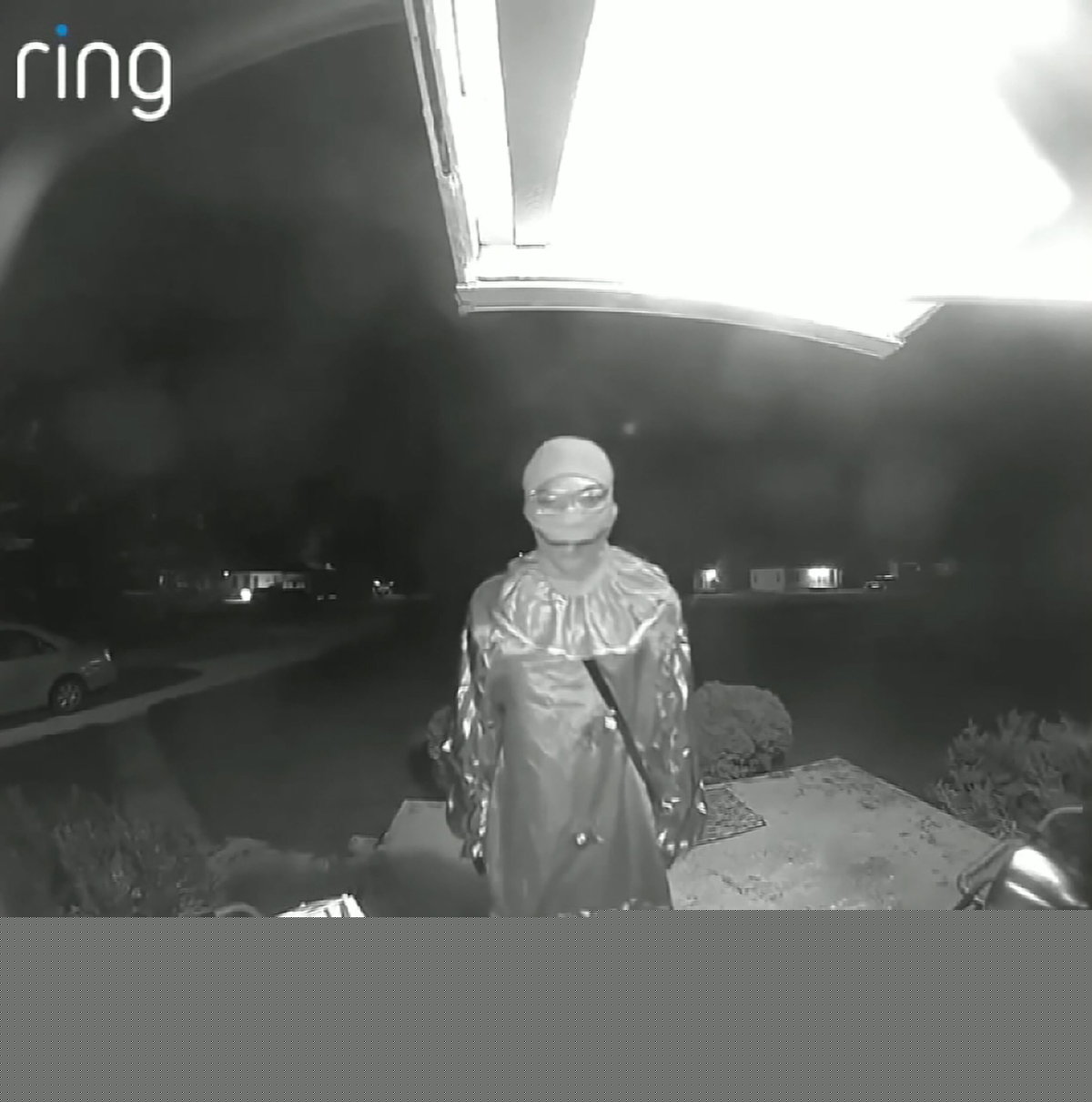 Teen in clown costume stabbed elderly man to death at bus stop and whispered warning in eerie doorbell video, officials say