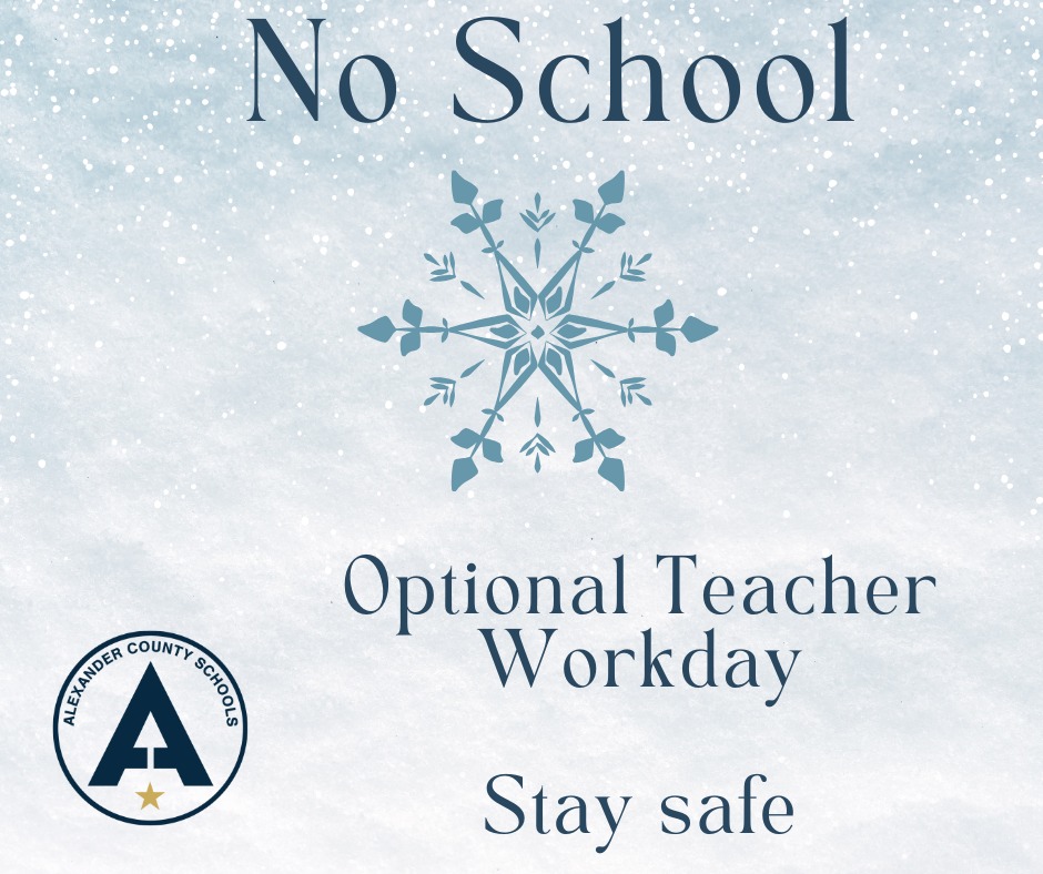 No School January 30, Optional Teacher Workday