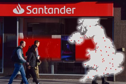 Map shows which Santander bank branches are closing near you