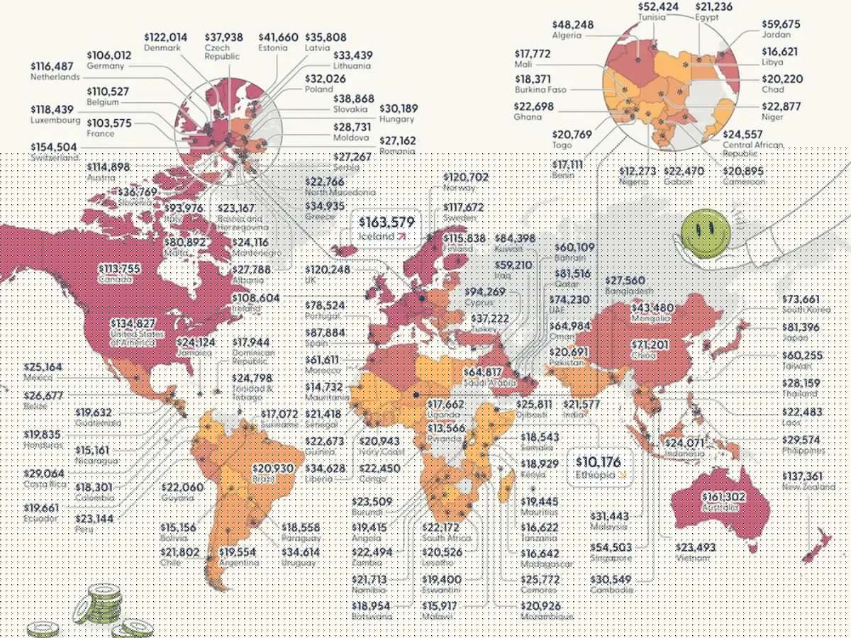 Canadians need an income of $155,850 to be happy, researchers say. Map shows cost per city