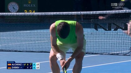 Alcaraz cramps in 'sloppy' point
