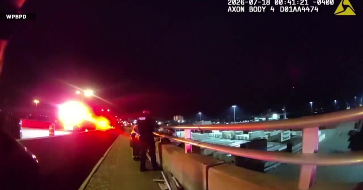 West Palm Beach officers rescue man hanging from Broadway Bridge during mental health crisis
