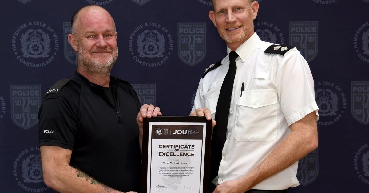 Police officer stepped into live M3 traffic to save injured woman hit by car