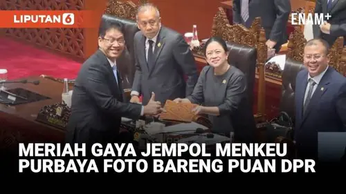 Ekspresi Menkeu Purbaya Pose Jempol Andalan, Senyum Lebar Foto Bareng Puan Serahkan RAPBN