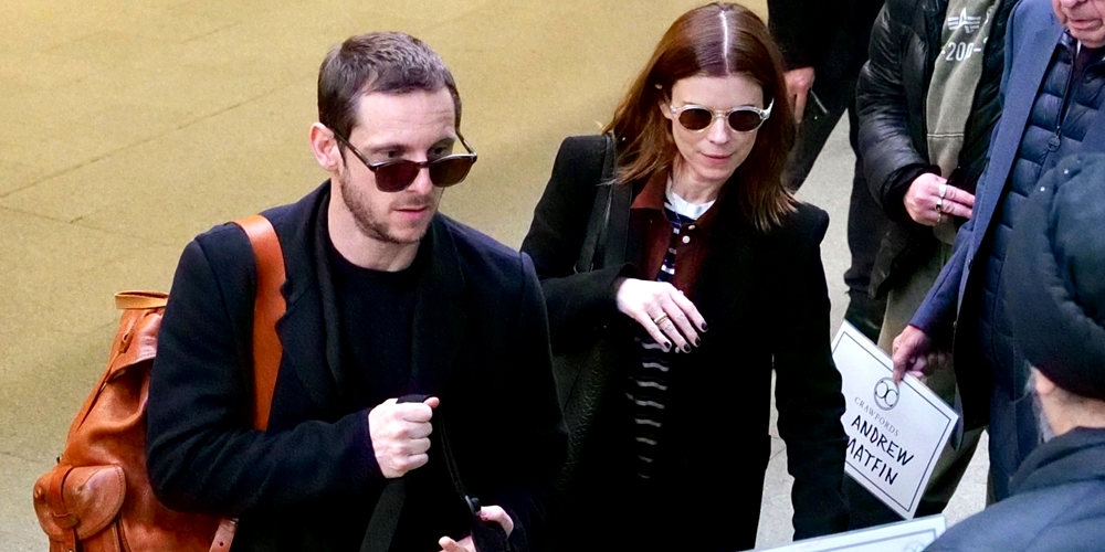 Kate Mara & Husband Jamie Bell Navigate a Busy Terminal in London
