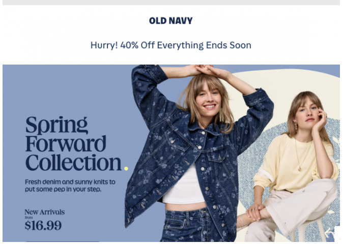 Old Navy Canada Sale: Save 40% off Everything + Clearance up to 85% off