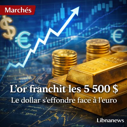 L’or franchit les 5 500 dollars alors que le dollar s’effondre face à l’euro