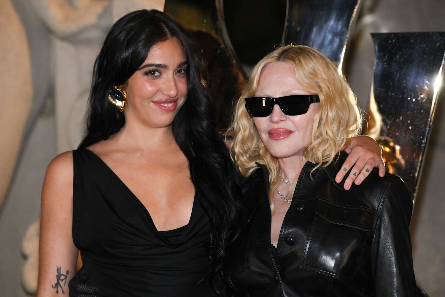 Madonna and Lourdes Leon Match in All Black for Rare Mother-Daughter Night Out at Paris Fashion Week