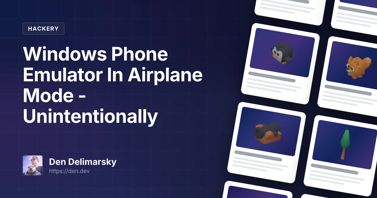 Windows Phone Emulator In Airplane Mode – Unintentionally